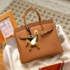 Luxury Handmade leather handbag, 30CM long Brown