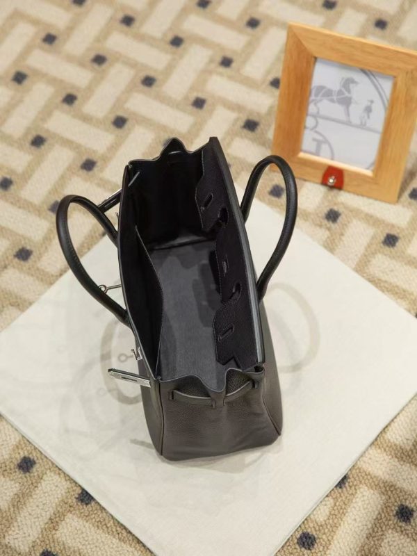 Luxury Handmade leather handbag, 30CM long black